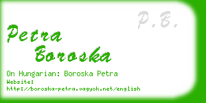 petra boroska business card